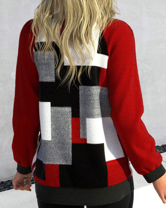 Panelad cardigan med färgblock