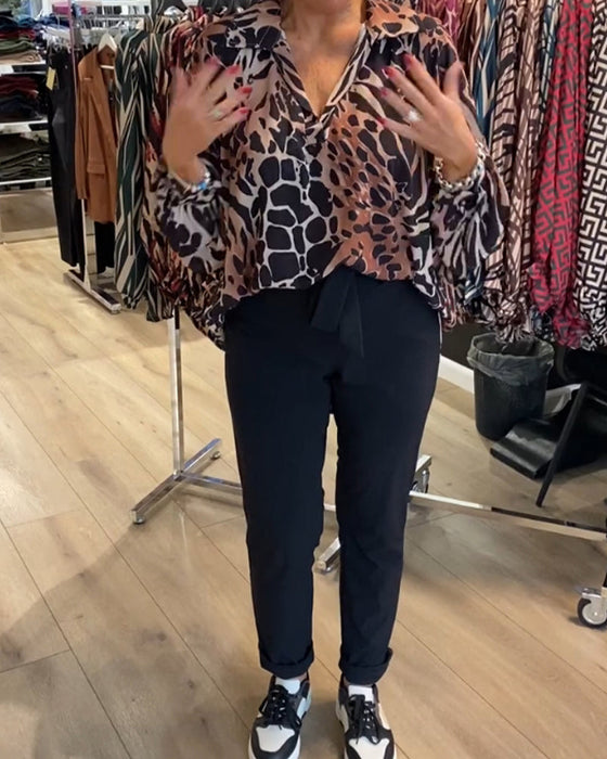 Lös topp med leopardmönster