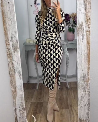 Bodycon Klänning med geometriskt tryck