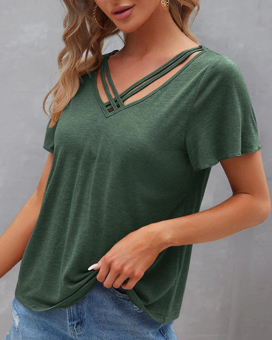 Enfärgad Cut Out T-shirt