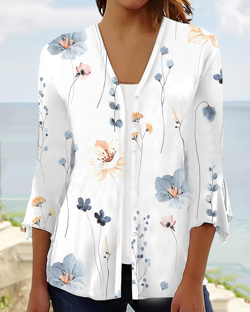 Falsk tvådelad topp med 3/4 ärm