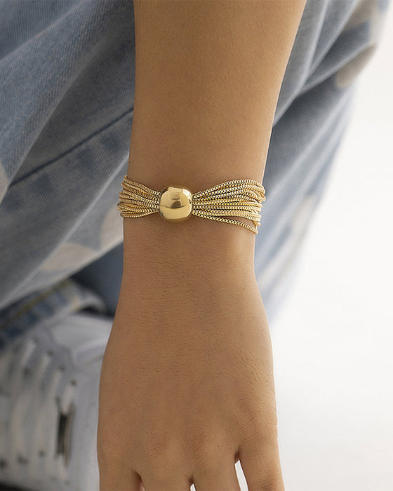 Stapelbart geometriskt halsband/armband med kedja i lager