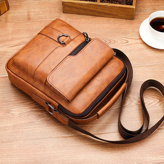 Crossbody-väska för män, axelväska, vintage