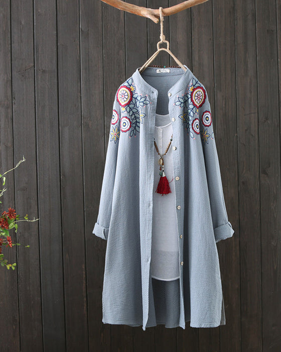 Mellomlang brodert cardigan