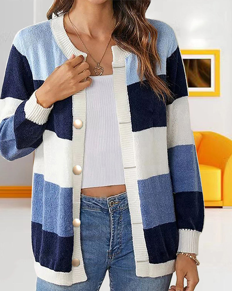 Colorblock cardigan för kvinnor