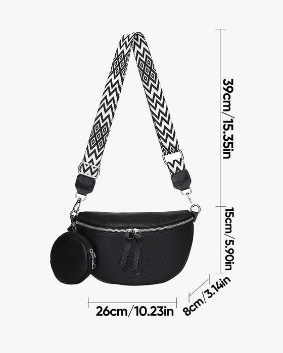Kvinnors axelväska i sadelform, som också kan bäras som en crossbody-väska