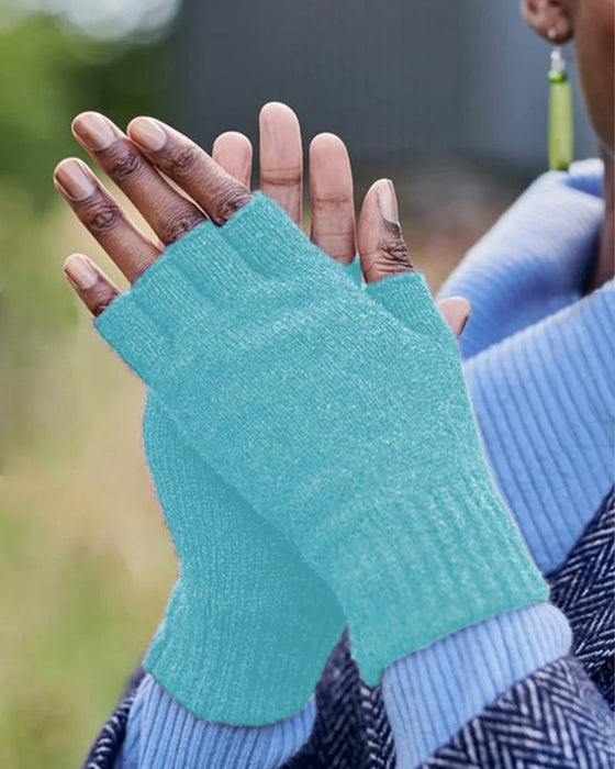 Unisex termiska halvfinger handskar