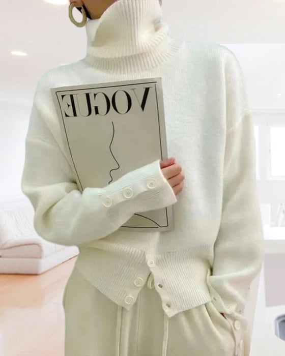 Turtleneck enfärgad mjuk tröja