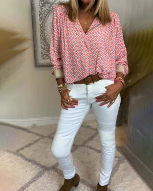 Långärmad vågpunkt Blus