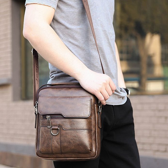 Crossbody-väska för män, axelväska, vintage