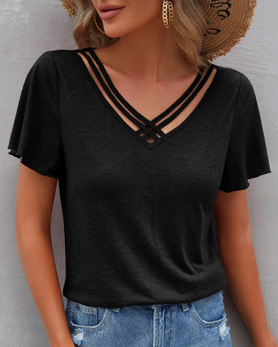Enfärgad Cut Out T-shirt