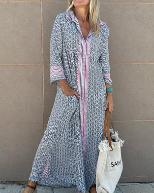 Långärmad klänning med lapel