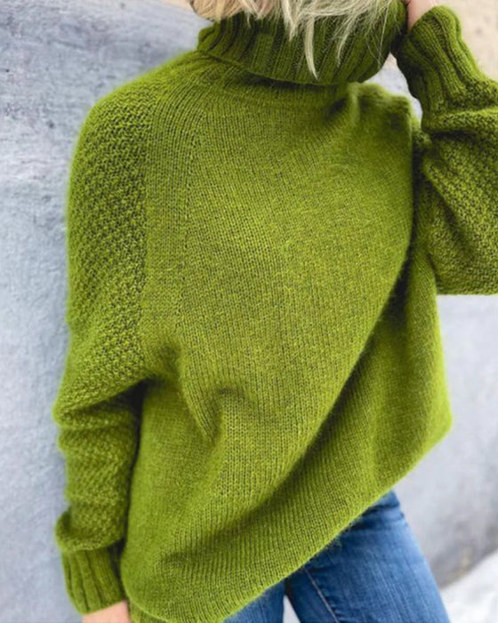 Enfärgad turtleneck-tröja
