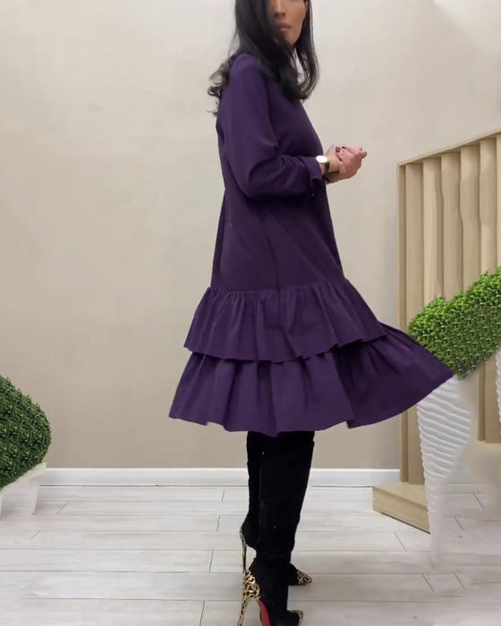 Knälång Klänning med volanger