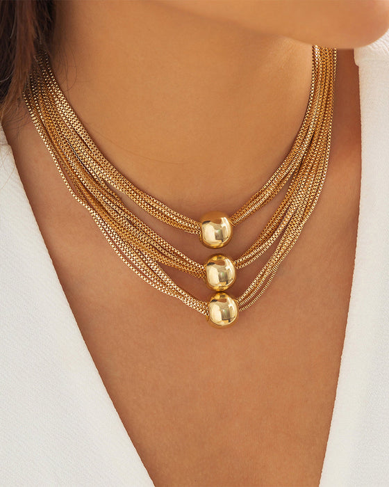 Stapelbart geometriskt halsband/armband med kedja i lager