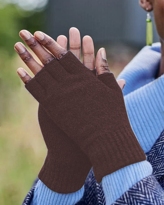 Unisex termiska halvfinger handskar