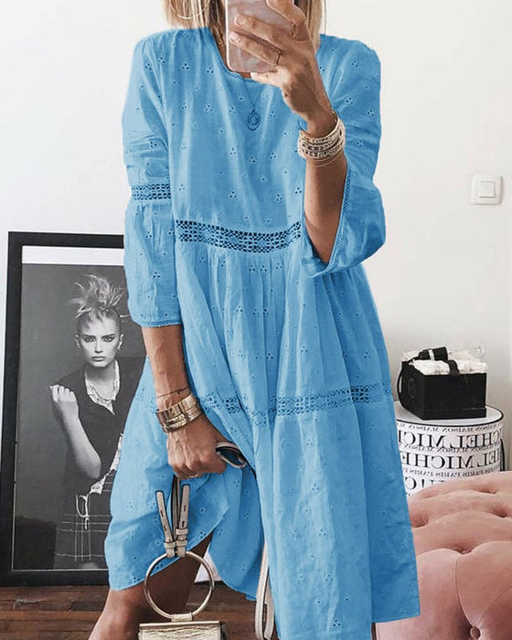 Enfärgad lappverkklänning