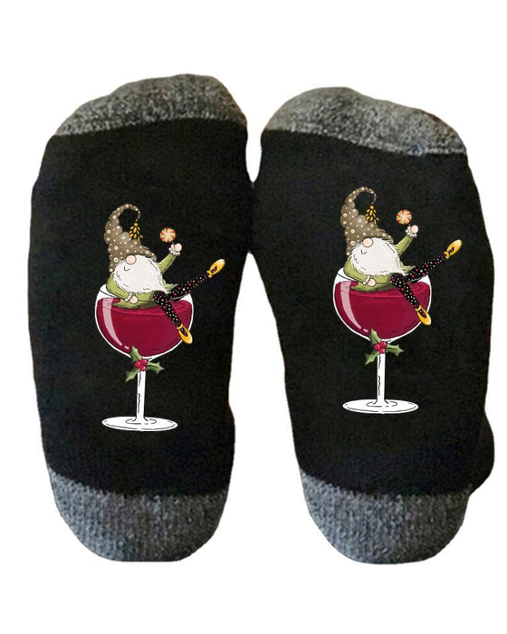 🧦Julgnom Vinglas Unisex Crew-strumpor🧦