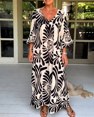 Elegant klänning med tryck