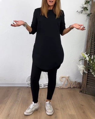 Mellanlång Topp Med Rund Hals