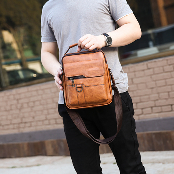 Crossbody-väska för män, axelväska, vintage