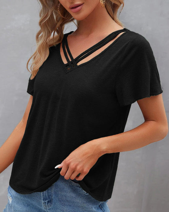 Enfärgad Cut Out T-shirt