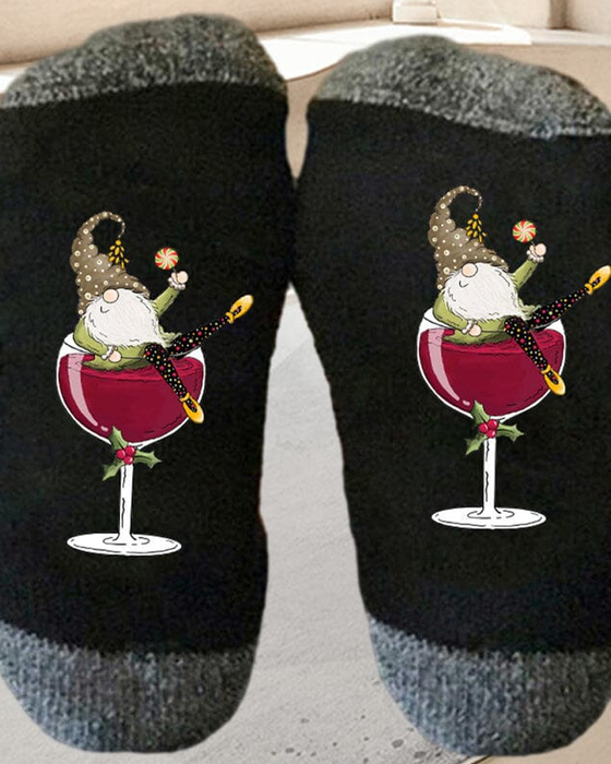 🧦Julgnom Vinglas Unisex Crew-strumpor🧦