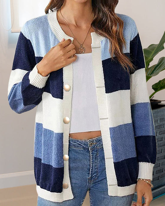 Colorblock cardigan för kvinnor