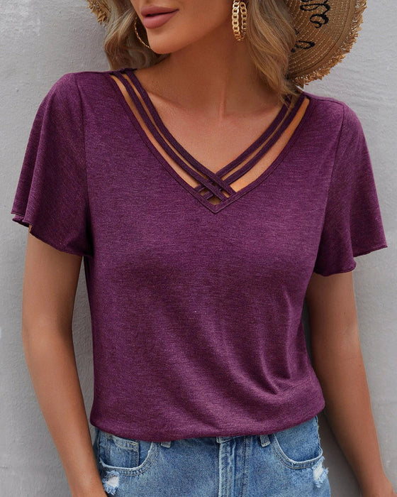 Enfärgad Cut Out T-shirt
