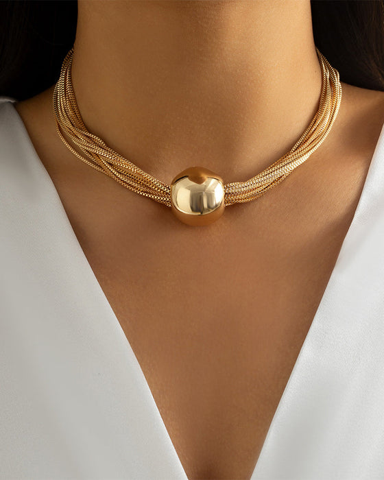 Stapelbart geometriskt halsband/armband med kedja i lager