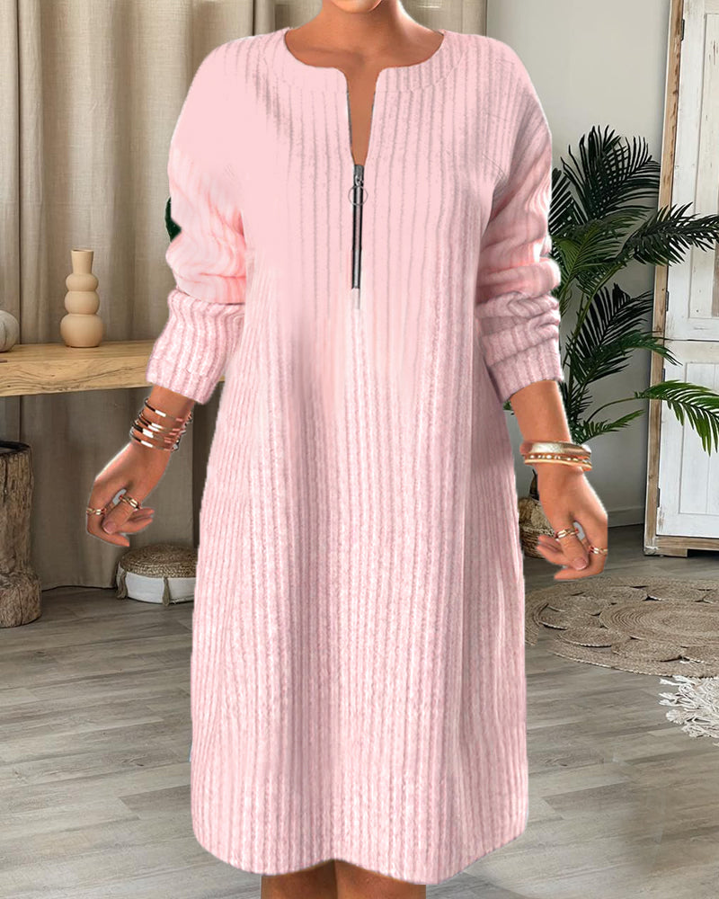 Enfärgad klänning med dragkedja