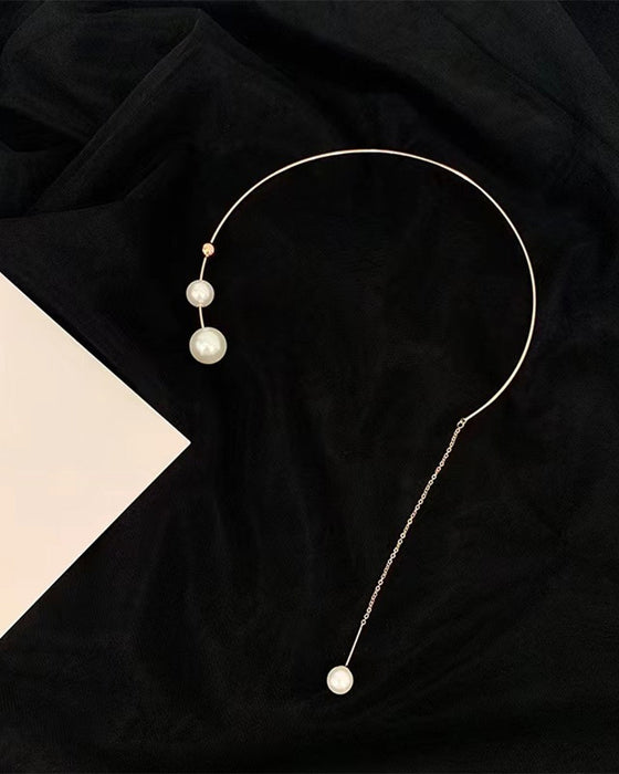 Faux pearl women's clavicle necklace