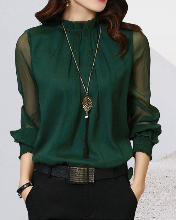 Enfärgad blus med lykthylsa