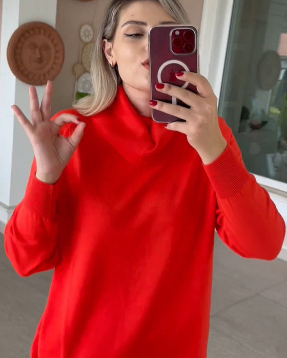 Pullover enfärgad polotröja