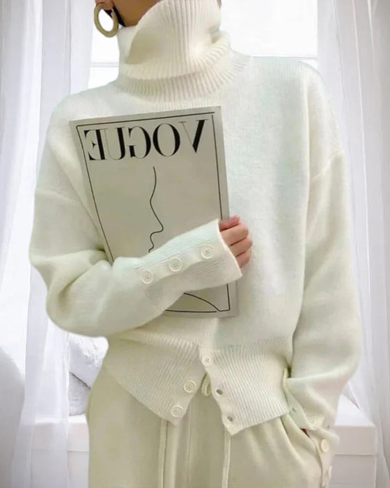 Turtleneck enfärgad mjuk tröja