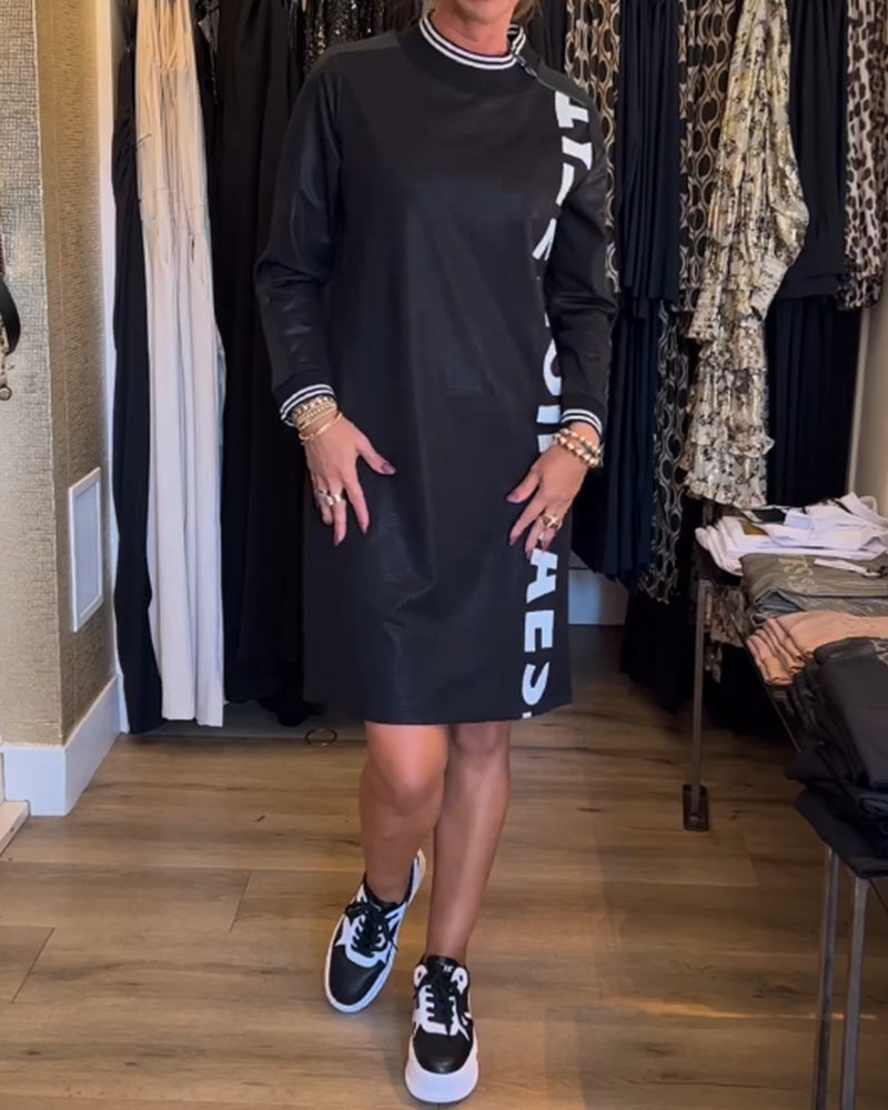 Fritidsklänning med bokstavstryck