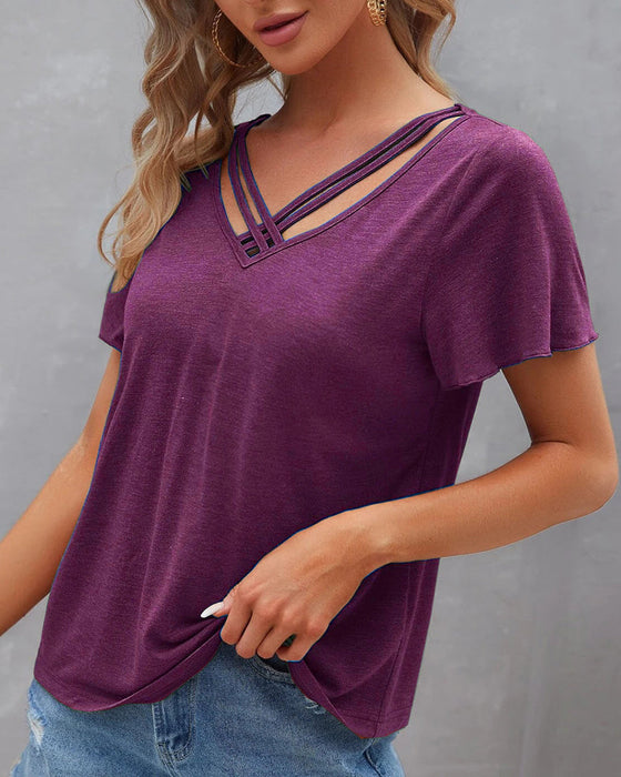 Enfärgad Cut Out T-shirt