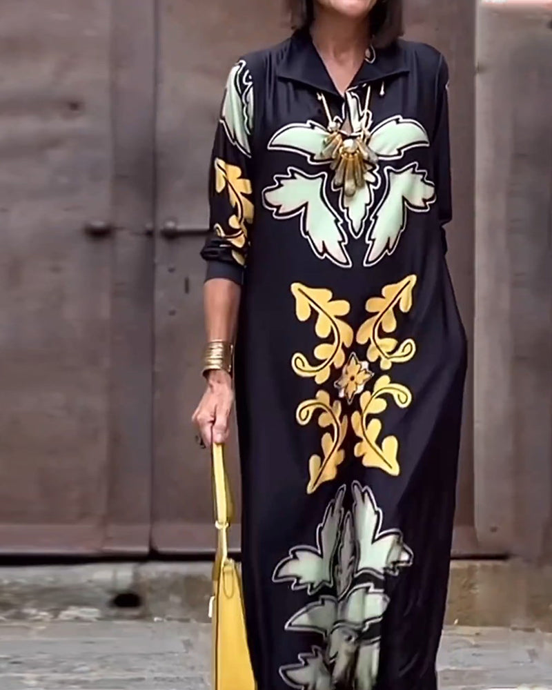 Modeklänning med lapeltryck