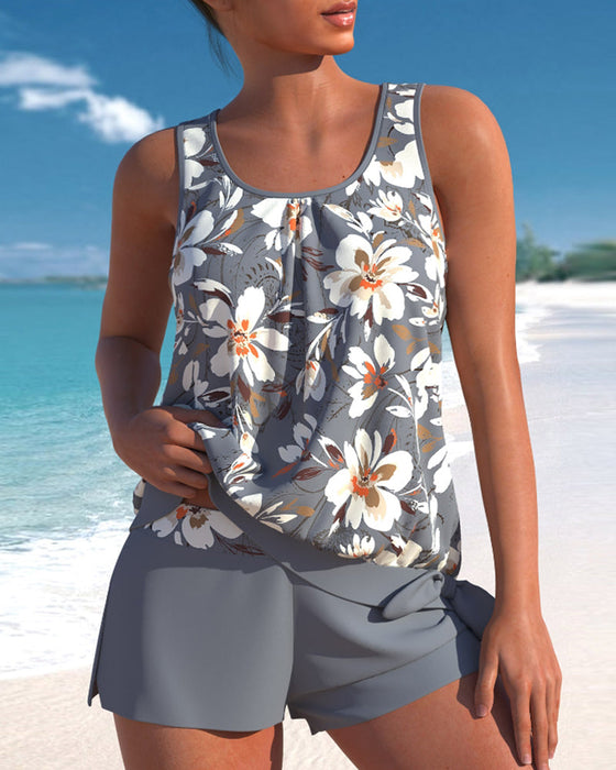 Tankini i avslappnad stil och tryck