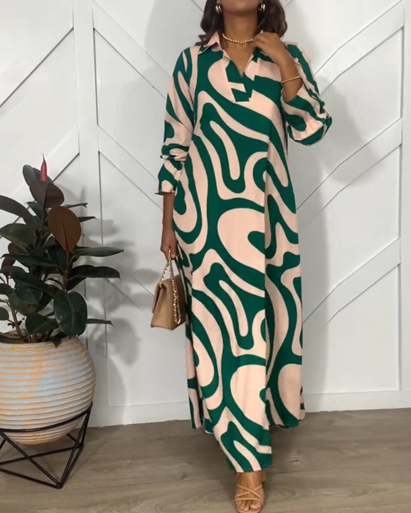 Klänning med elegans och långa ärmar