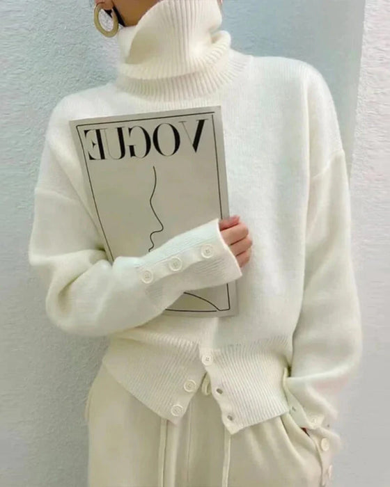 Turtleneck enfärgad mjuk tröja
