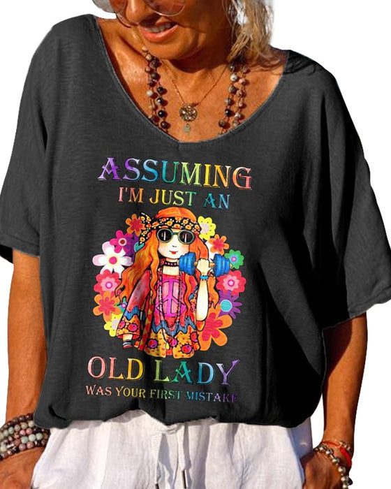 V-ringad kortärmad t-shirt