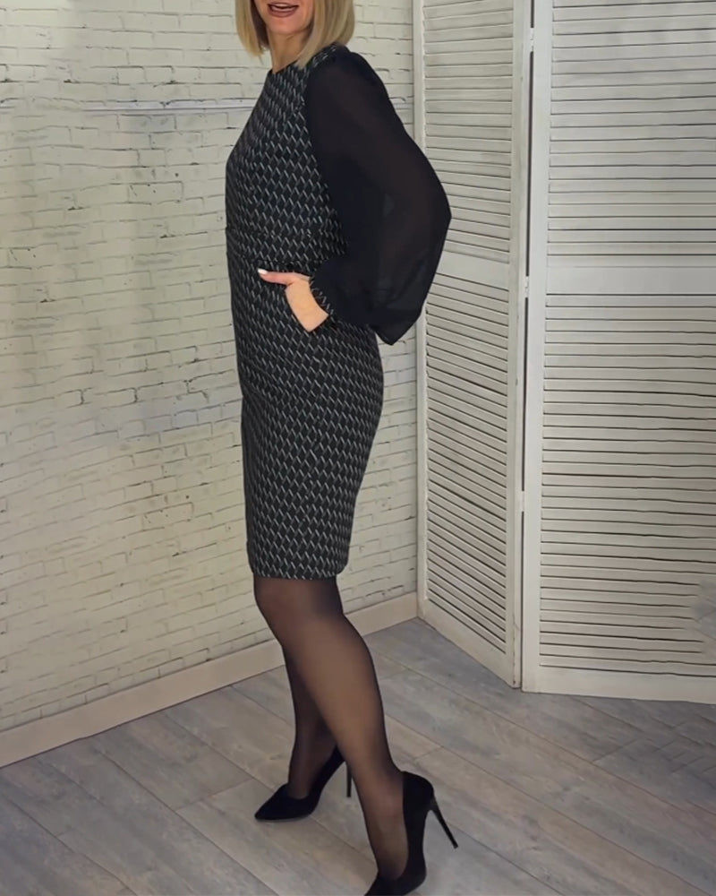 Klänning med elegant stil och raglanärmar