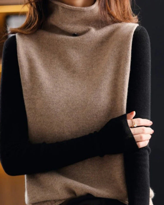 Turtleneck Tröja med färgblock