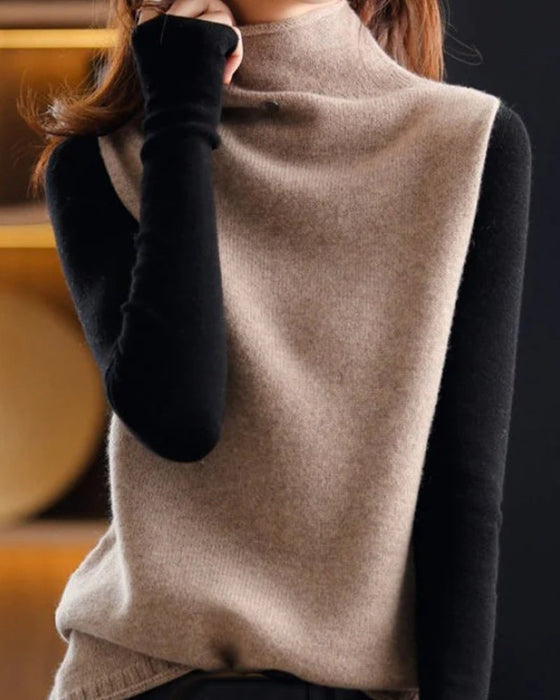 Turtleneck Tröja med färgblock