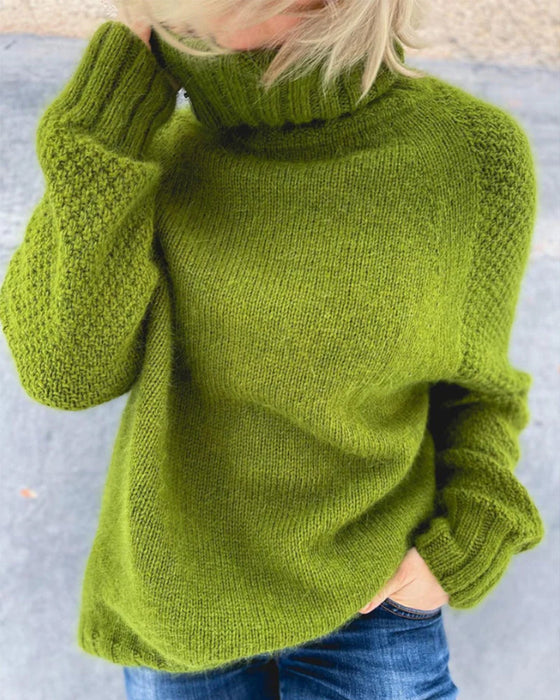 Enfärgad turtleneck-tröja