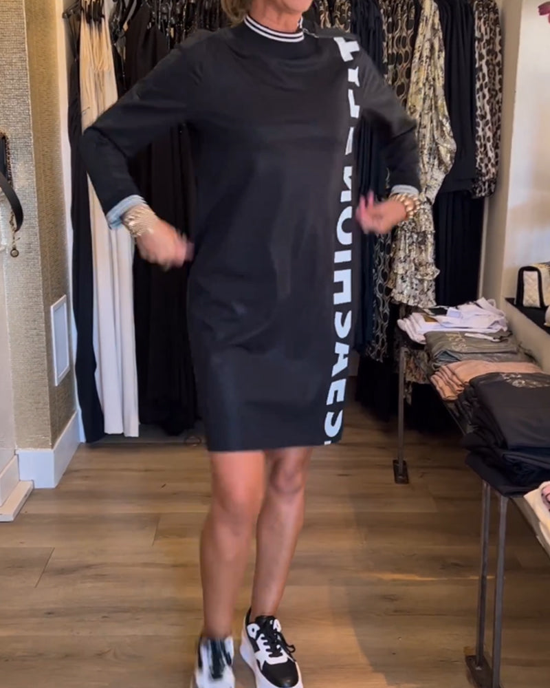 Fritidsklänning med bokstavstryck