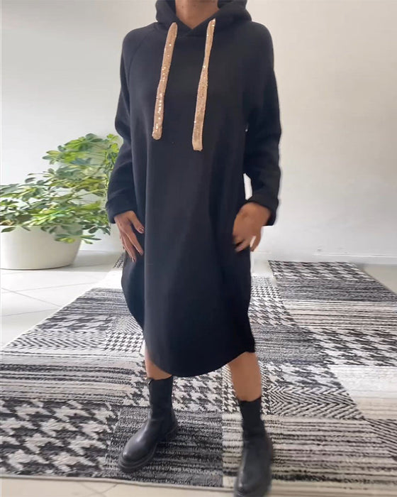 Enfärgad Avslappnad huvklänning