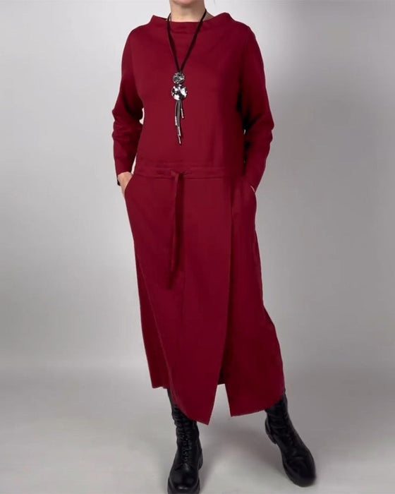 Enfärgade Klänning med fickor