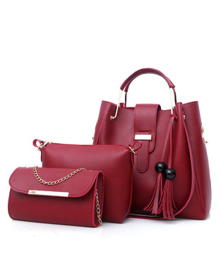 Handväska för dam axelväska 3 delar set